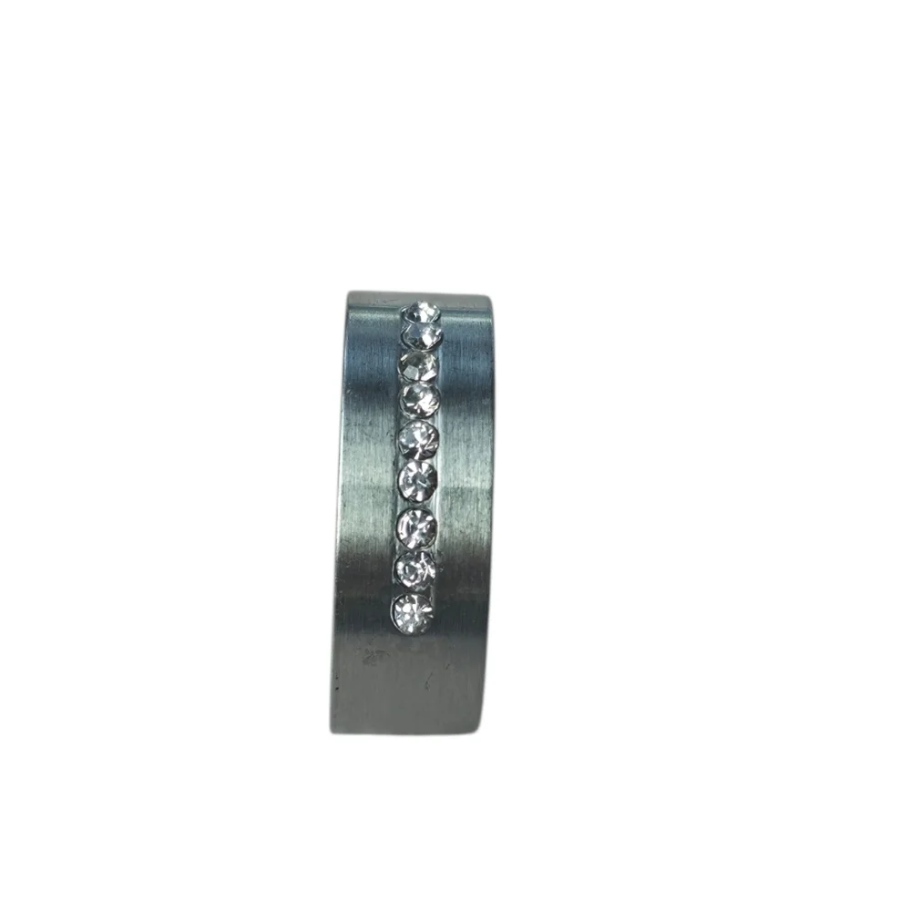 New Stainless Steel Men's Ring with Cubic Zirconia Accents Size 11